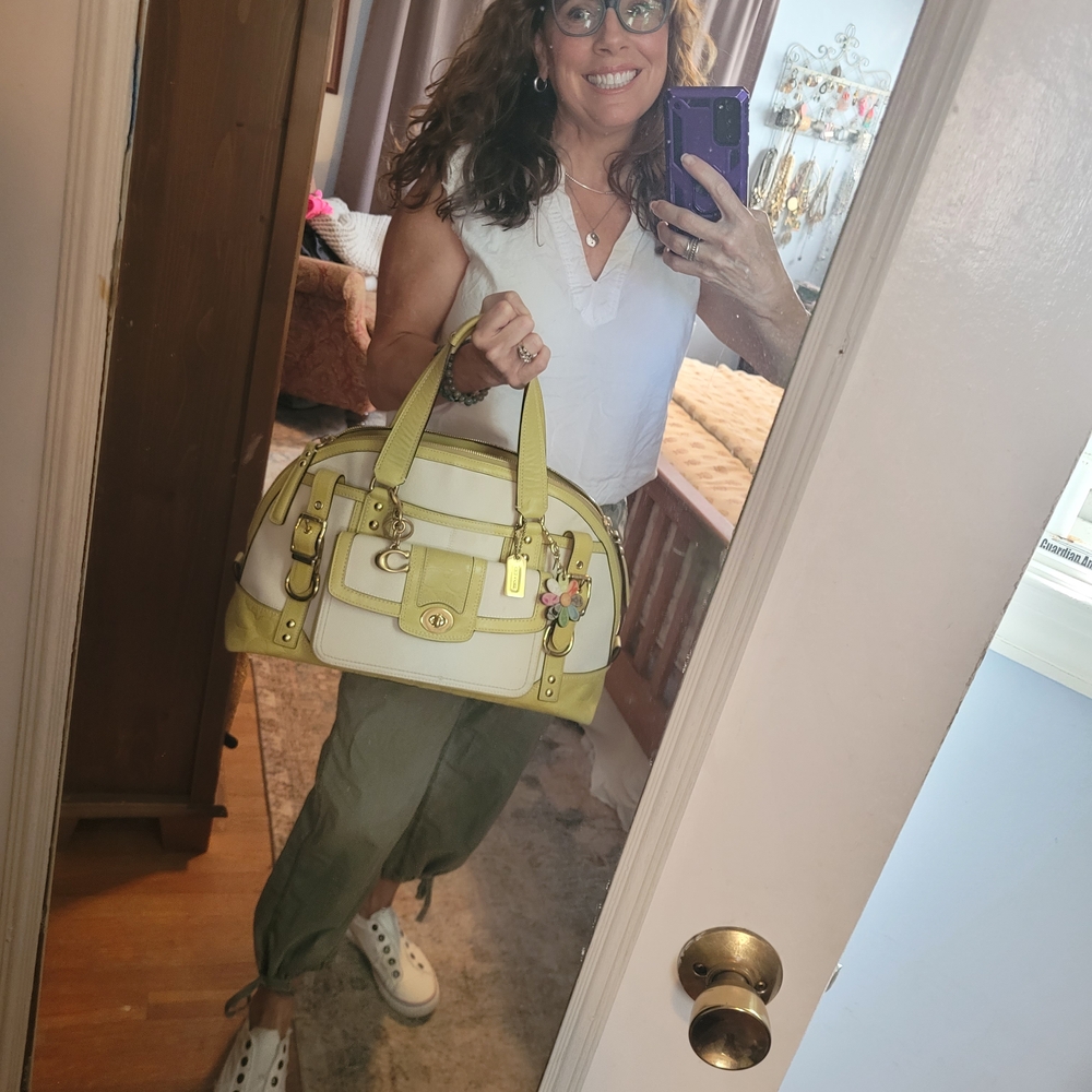 Coach  Hampton Miranda Canvas embossed leather Satchel M0793-11954 - Picture 4 of 16